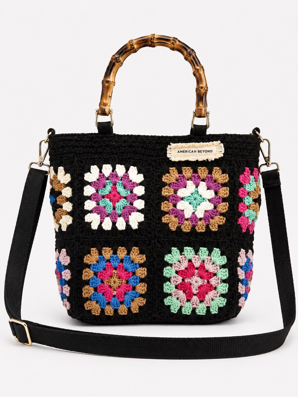 Noir Elegance Crocheted Bag